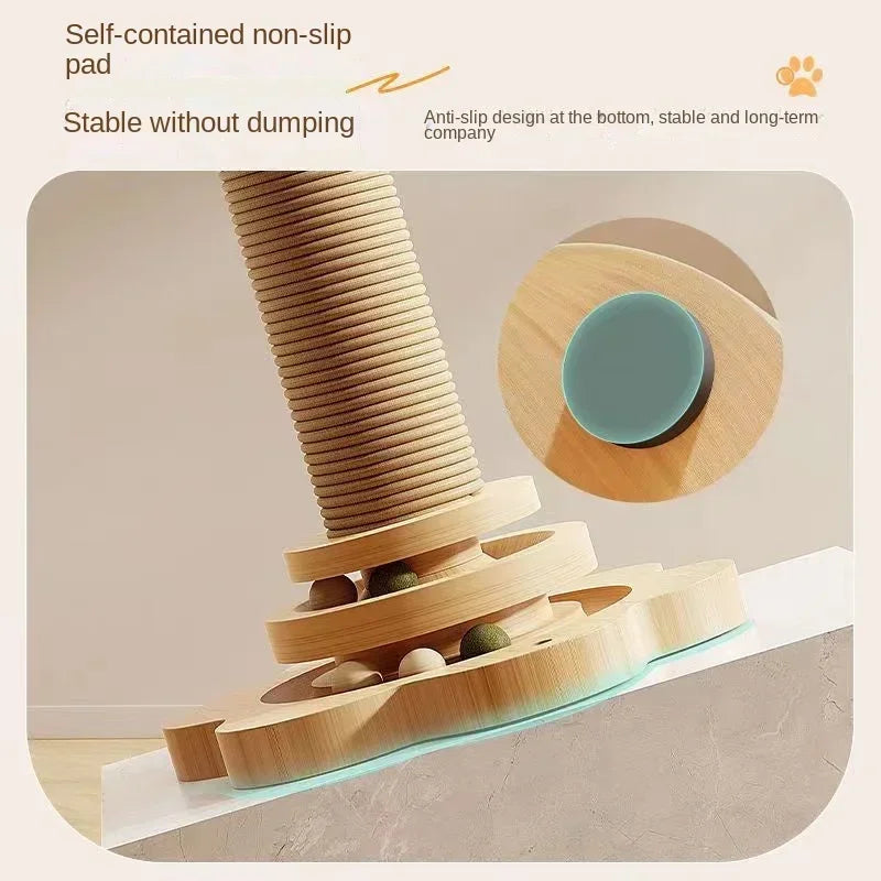 Pet Cat Wood Turntable Toy