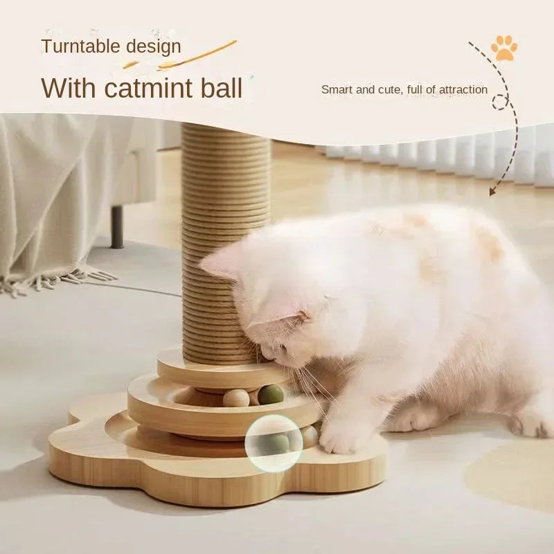 Pet Cat Wood Turntable Toy